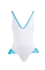 Baby Ballerina - Costume Intero Bambina Bianco e Blu